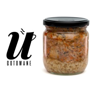 Szarpana wieprzowina w sosie | z kaszą pęczak